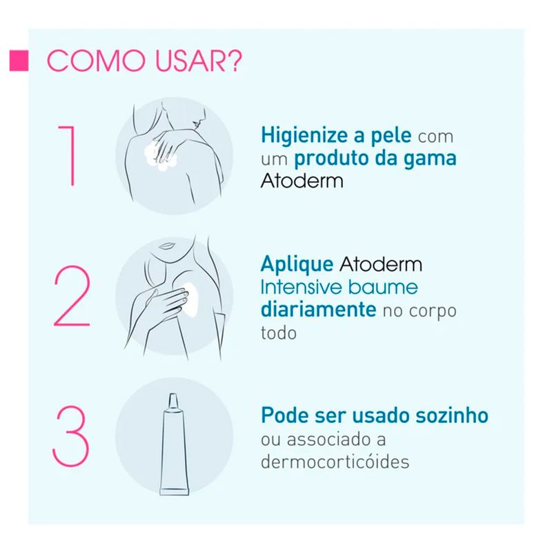 Creme-Corporal-Hidratante-Bioderma-Atoderm-Intensive-Baume-500-ml-Como-Usar