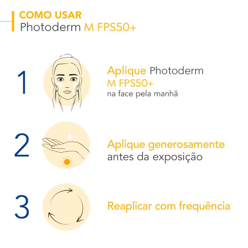 Protetor-Solar-Facial-Matte-FPS-50--Bioderma-Photoderm-M-Claire-40-ml-Modo-de-Uso