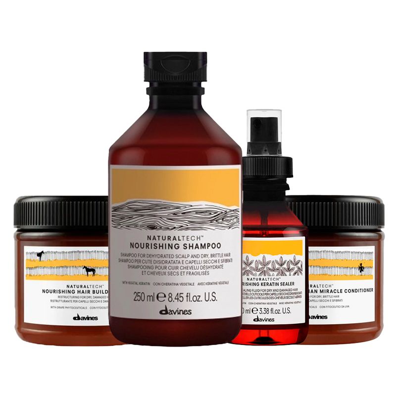 Kit-Davines-Natural-Tech-Nourishing---Shampoo-250-ml---Condicionador-250-ml---Mascara-Building-Pak-250-ml---Fluido-100-ml-Vitrine