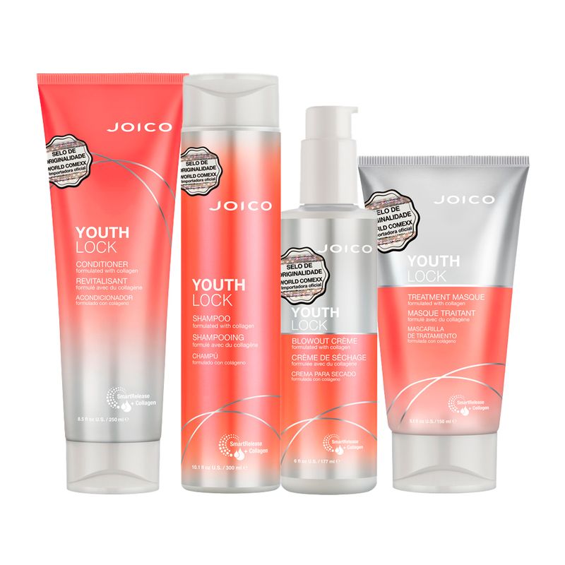 Kit Youth Joico - Shampoo 300 ml + Condicionador 250 ml + Máscara 150 ml +  Leave-in 177 ml