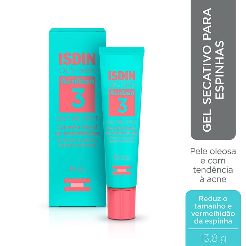 Gel-Facial-Secativo-para-Espinhas-Isdin-Oily-Skin-Acniben-138-g-Informacoes