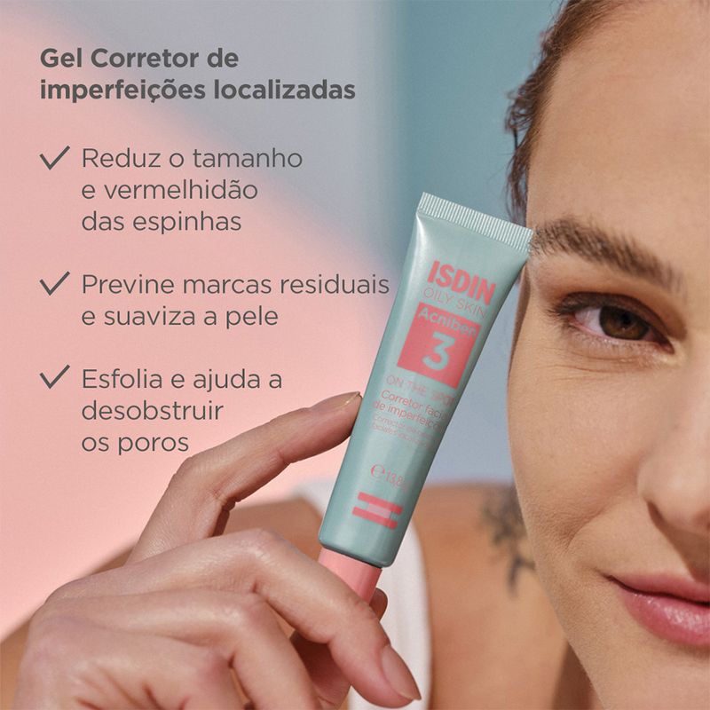 Gel-Facial-Secativo-para-Espinhas-Isdin-Oily-Skin-Acniben-138-g-Acao
