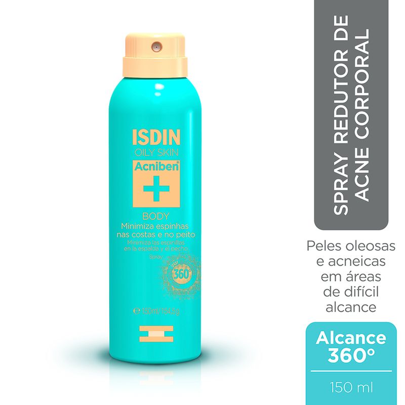 Spray-Corporal-Antiacne-Isdin-Oily-Skin-Acniben-150-ml-Informacoes