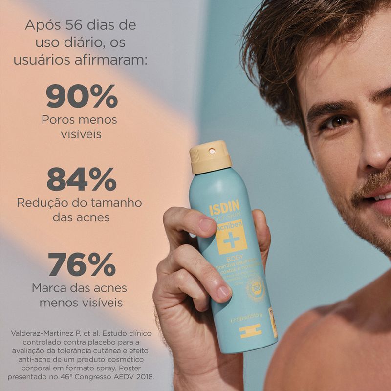 Spray-Corporal-Antiacne-Isdin-Oily-Skin-Acniben-150-ml-Resultados