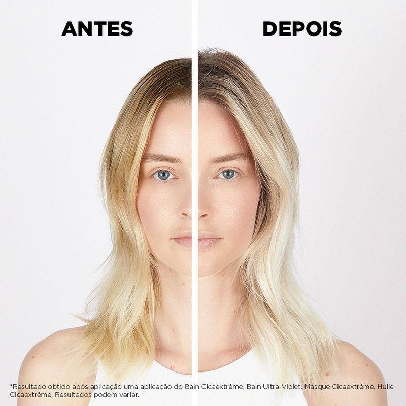 Kit-Kerastase-Blond-Absolu---Shampoo-Ultra-Violet-250-ml---Mascara-Ultra-Violet-200-ml--Serum-Cicaplasme-150-ml---Serum-Cicanuit-90-ml-Antes-e-Depois