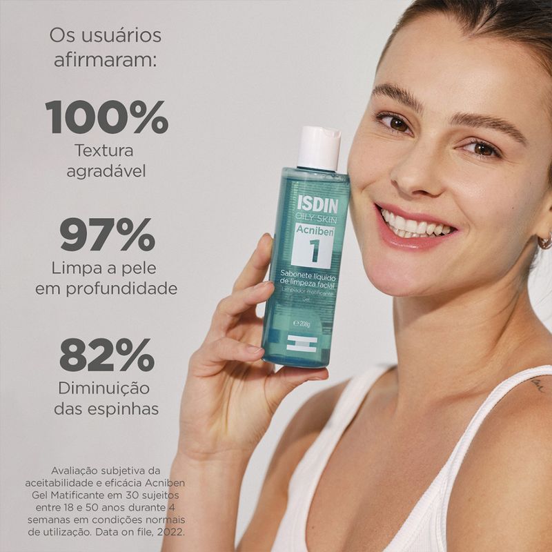 Gel-de-Limpeza-Facial-Isdin-Oily-Skin-Acniben-208-g-Resultados