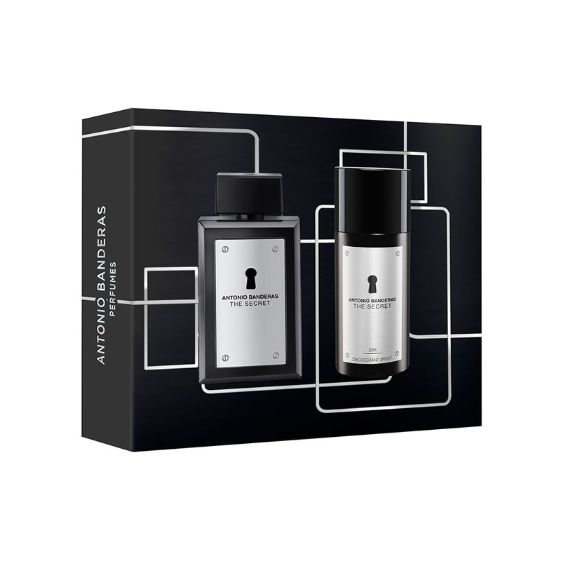 Kit-Perfume-Banderas-The-Secret-Masculino-Eau-de-Toilette-100-ml---Desodorante-150-ml-Vitrine