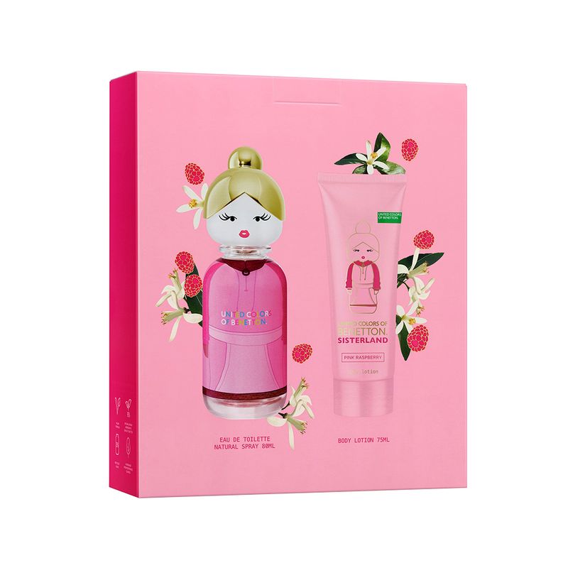 Kit-Perfume-Benetton-Sisterland-Pink-Feminino-Eau-de-Toilette-80-ml---Locao-Corporal-75-ml-Vitrine