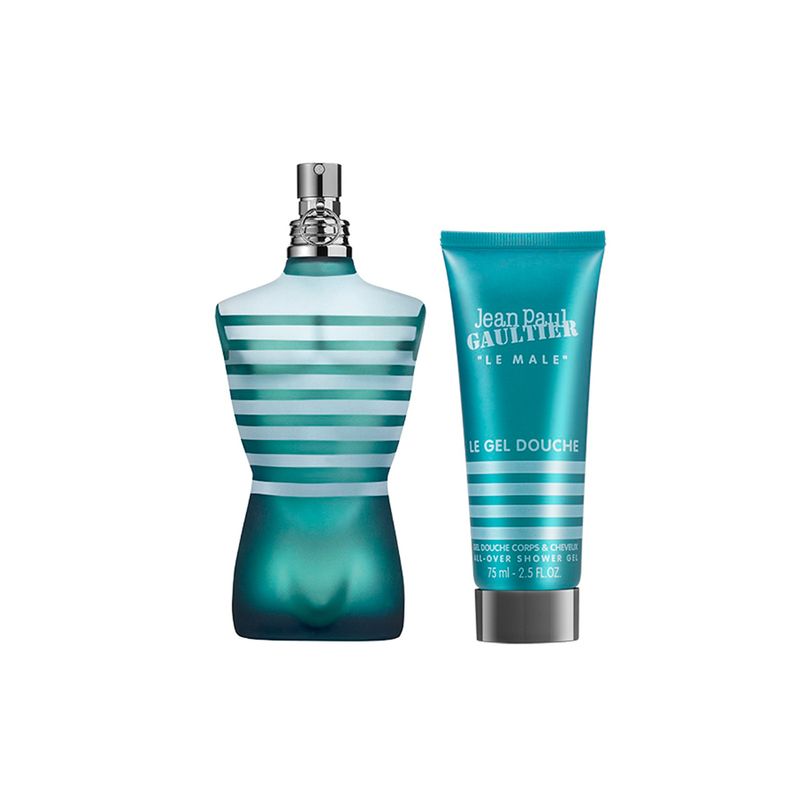 Kit-Perfume-Jean-Paul-Gaultier-Le-Male-Eau-De-Toilette-Masculino-125-ml---Gel-de-Banho-75-ml-Produtos