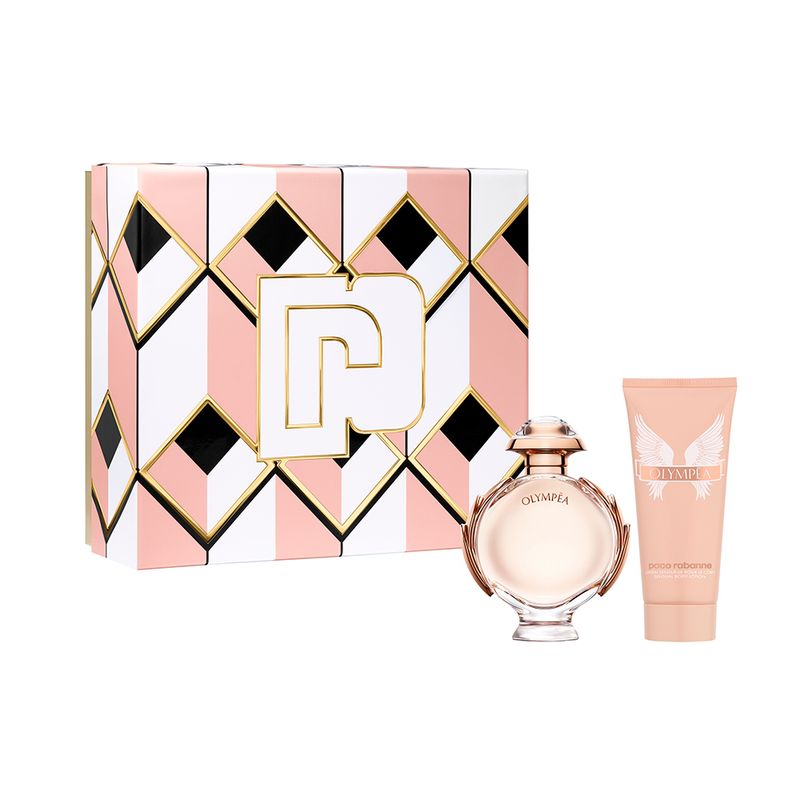 Kit-Perfume-Paco-Rabanne-Olympea-Feminino-Eau-de-Parfum-80-ml---Locao-Corporal-100-ml-Vitrine