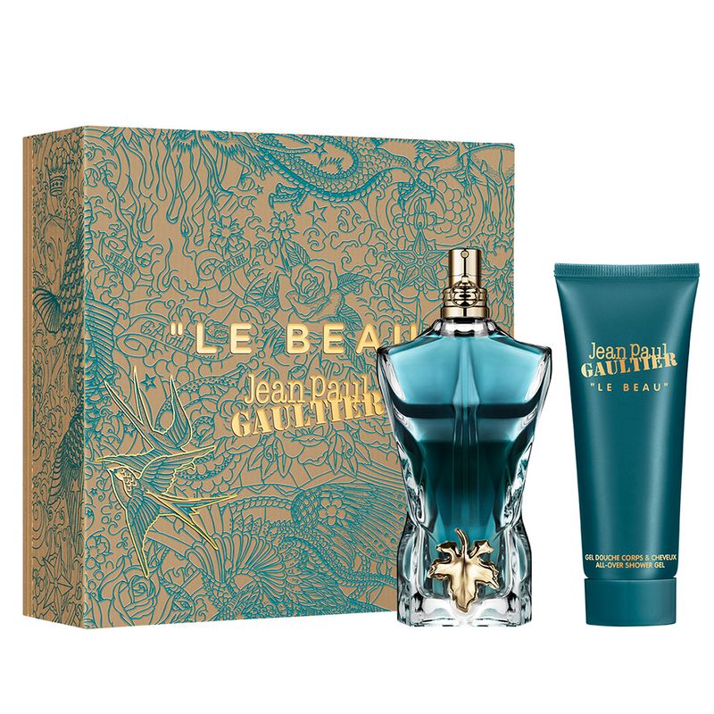 Kit-Perfume-Jean-Paul-Gaultier-Le-Beau-Masculino-Eau-De-Toilette-75-ml---Gel-de-Banho-75-ml-Vitrine