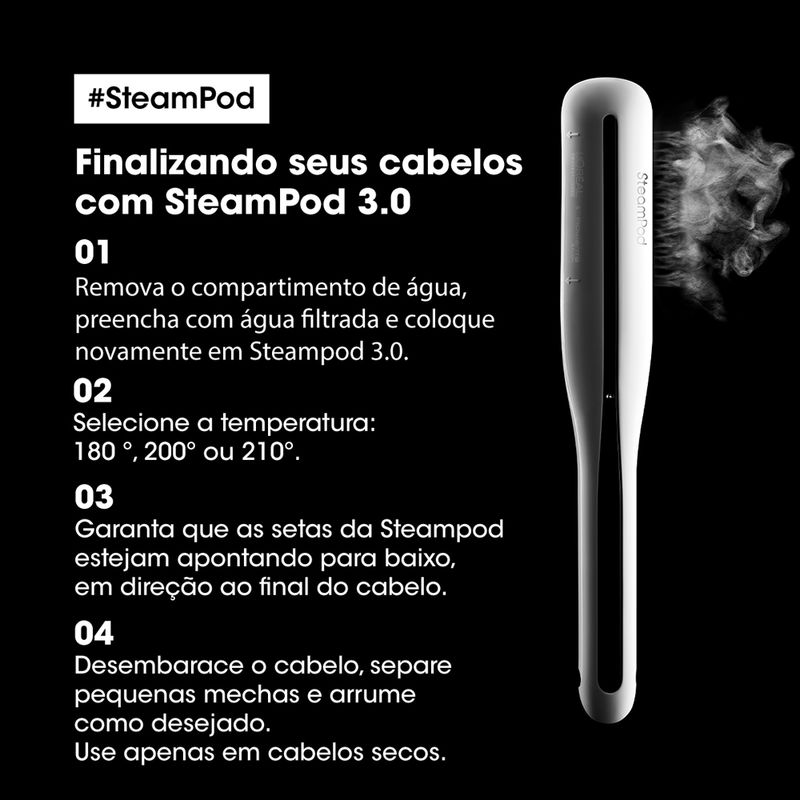 Prancha-a-Vapor-L-Oreal-Professionnel-SteamPod-3.0-Modo-de-Usar