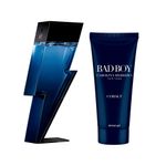 Kit-Perfume-Carolina-Herrera-Bad-Boy-Cobalt-Masculino-Eau-de-Parfum-100-ml---Gel-de-Banho-100-ml-Frasco
