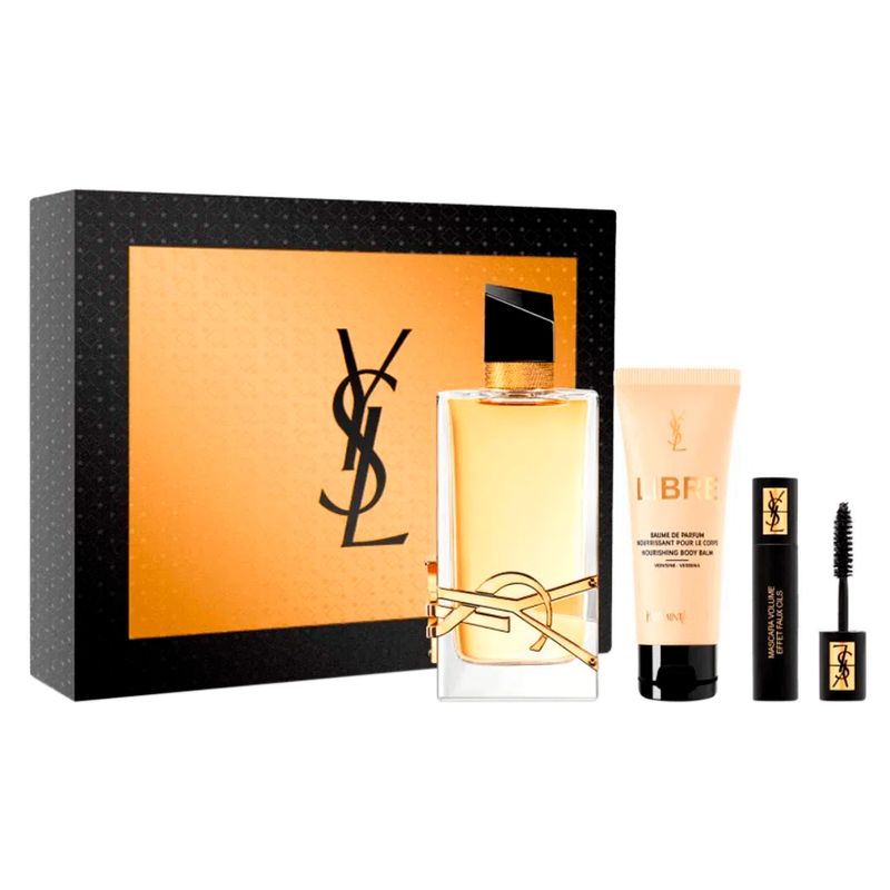 Perfume-Yves-Saint-Laurent-Libre-Feminino-Eau-de-Parfum-90-ml---Locao-Corporal-50-ml---Mascara-de-Cilios-2-ml-Vitrine