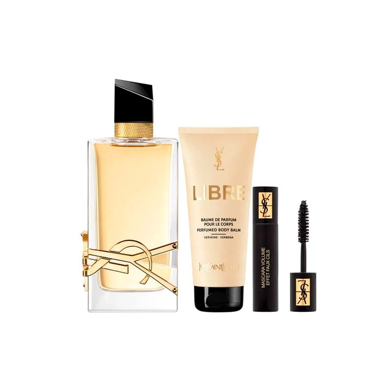 Perfume-Yves-Saint-Laurent-Libre-Feminino-Eau-de-Parfum-90-ml---Locao-Corporal-50-ml---Mascara-de-Cilios-2-ml-Produtos