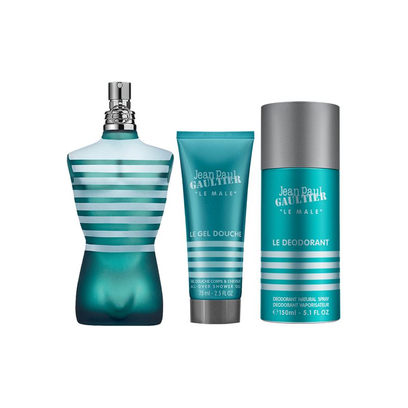 KIT-JPG-LE-MALE-EDT-PERF-MASC-125ML-GEL-DE-BANHO-75ML-DEO-150ML---CX-CORRENTE