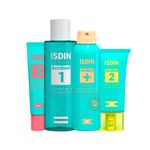 Kit-Isdin-Oily-Skin-Acniben---Gel-de-Limpeza-208-g---Gel-Creme-412-g---Gel-Facial-Secativo-para-Espinhas-138-g---Spray-Corporal-Antiacne-150-ml-Vitrine