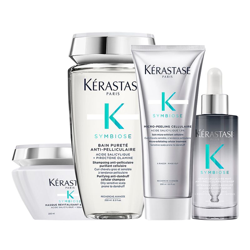 Kit-Kerastase-Symbiose---Shampoo-Bain-Purete-250-ml---Tratamento-Anticaspa-200-ml----Mascara-de-Nutricao-200-ml---Serum-Noturno-Anticaspa-90-ml-Vitrine
