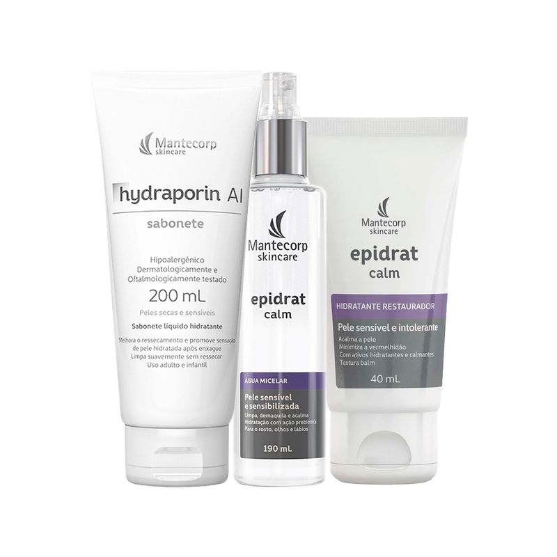 Kit-Facial-Mantecorp-Epidrat---Sabonete-de-Limpeza-Hydraporin-200-g---Agua-Micelar-190-ml----Creme-Hidratante-40-g--Vitrine