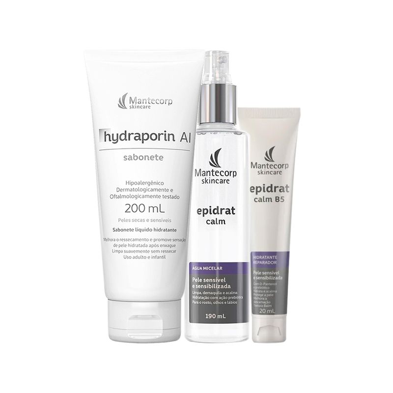 Kit-Facial-Mantecorp-Epidrat---Sabonete-de-Limpeza-Hydraporin-200-g---Agua-Micelar-190-ml---Hidratante-Reparador-B5-20-ml--Vitrine