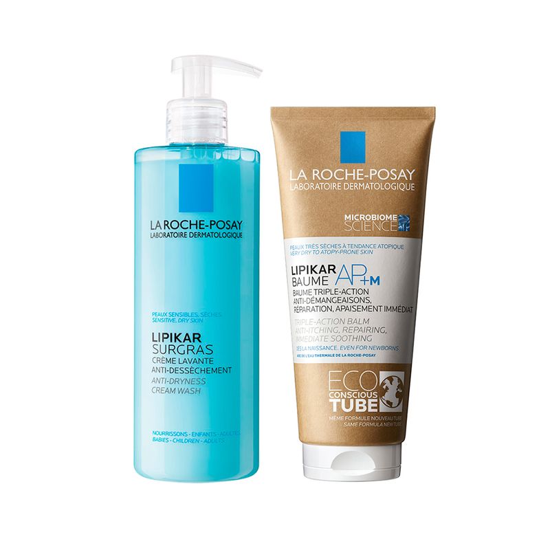 Kit-Corporal-La-Roche-Posay-Lipikar---Sabonete-Liquido-Corporal---Creme-Hidratante-Corporal-Eco-Tube-200-ml-Vitrine