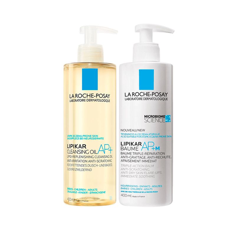 Kit-Corporal-La-Roche-Posay-Lipikar---Oleo-de-Limpeza-400-ml---Creme-Hidratante-Corporal-400-ml-Vitrine