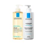 Kit-Corporal-La-Roche-Posay-Lipikar---Oleo-de-Limpeza-400-ml---Locao-Hidratante-Corporal-400-ml-Vitrine