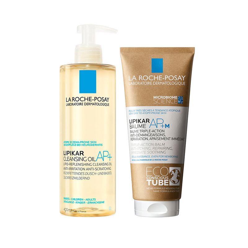 Kit-Corporal-La-Roche-Posay-Lipikar---Oleo-de-Limpeza-Cleasing-Oil-AP--400-ml----Creme-Hidratante-Corporal-AP-M-Eco-Tube-200-ml-Vitrine