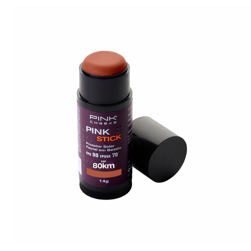 Protetor-Solar-Facial-com-Cor-Pink-Cheeks-Pink-Stick-FPS-90-FPUVA-70-80Km-Ultra-14-g-Vitrine