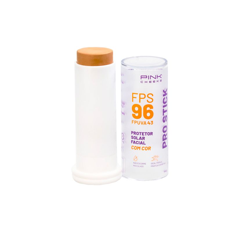 Protetor-Solar-Facial-com-Cor-Pink-Cheeks-Pro-Stick-FPS-96-FPUVA-43-Pro30-14-g-Vitrine