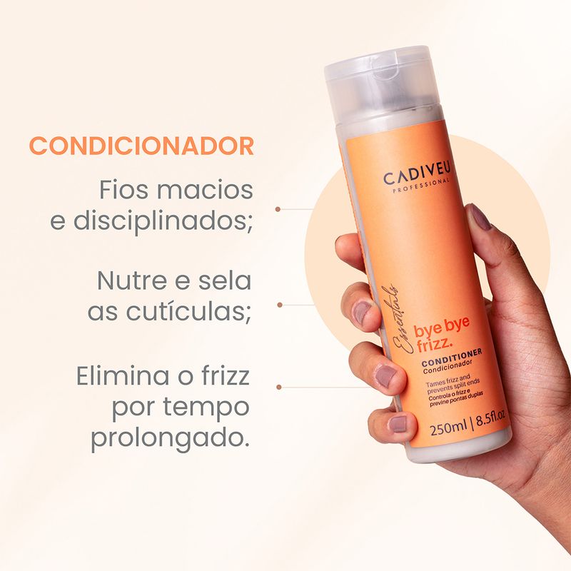 Condicionador-Cadiveu-Essentials-Bye-Bye-Frizz-250-ml-Caracteristicas