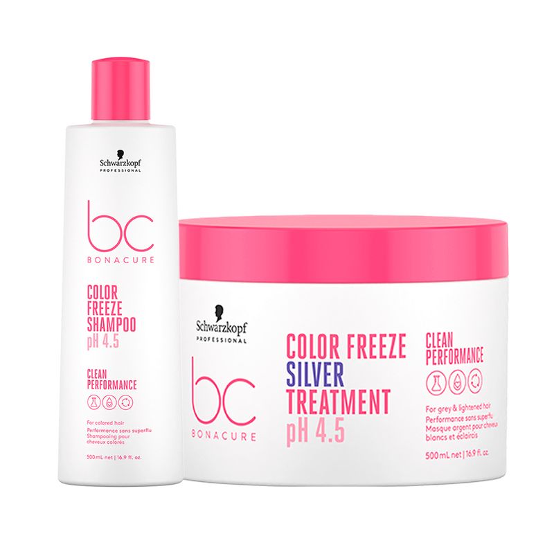 Kit-Capilar-Shampoo-Schwarzkopf-Professional-BC-Bonacure-Color-Freeze---Shampoo-500-ml---Mascara-Matizadora-500-ml
