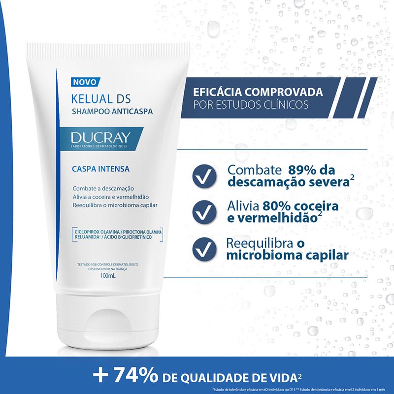 Shampoo-Ducray-Kelual-DS-Anticaspa-100-ml-Eficacia