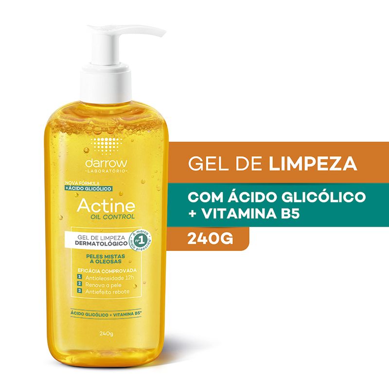 Gel-de-Limpeza-Facial-Darrow-Actine-Oil-Control-240-g-Produto