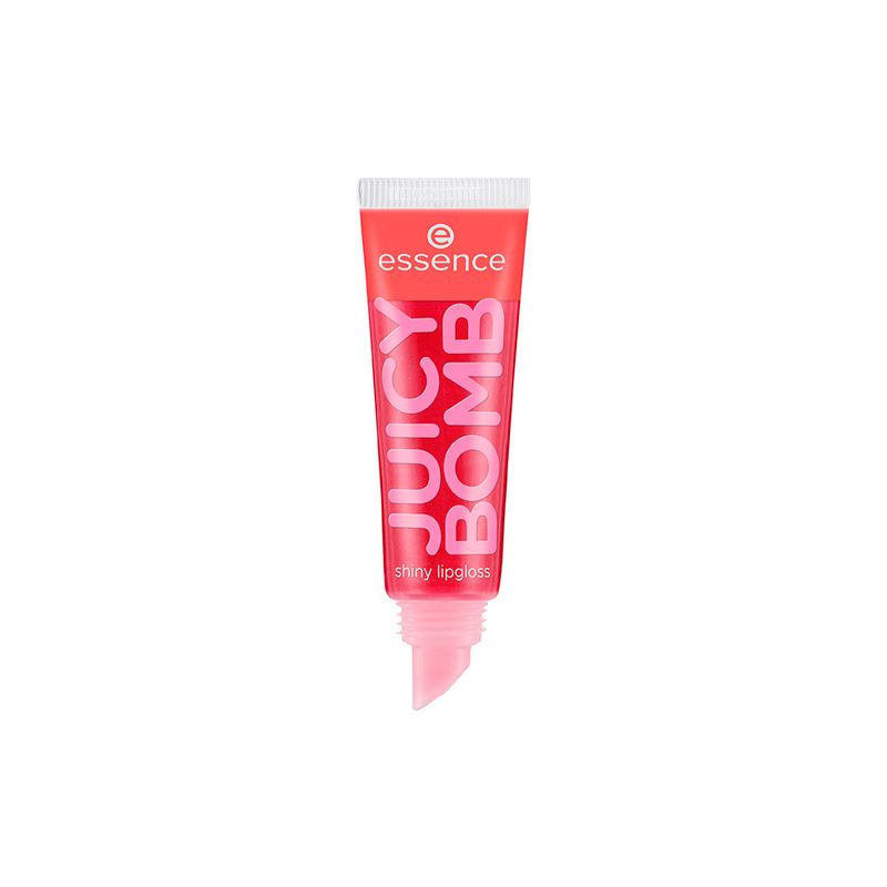 Gloss-Labial-Liquido-Cintilante-Essence-Juicy-Bomb-104-Poppin--Pomegranate-10-ml-Produto-Aberto