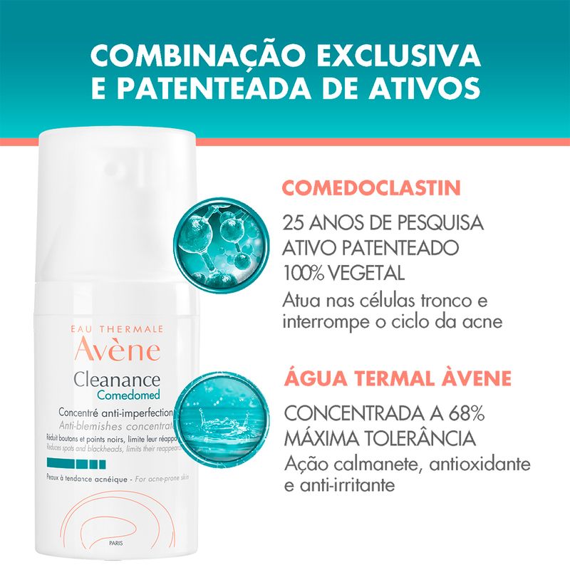 Serum-Facial-Antiacne-Avene-Cleanance-Comedomed-30-ml-Ativos-Principais