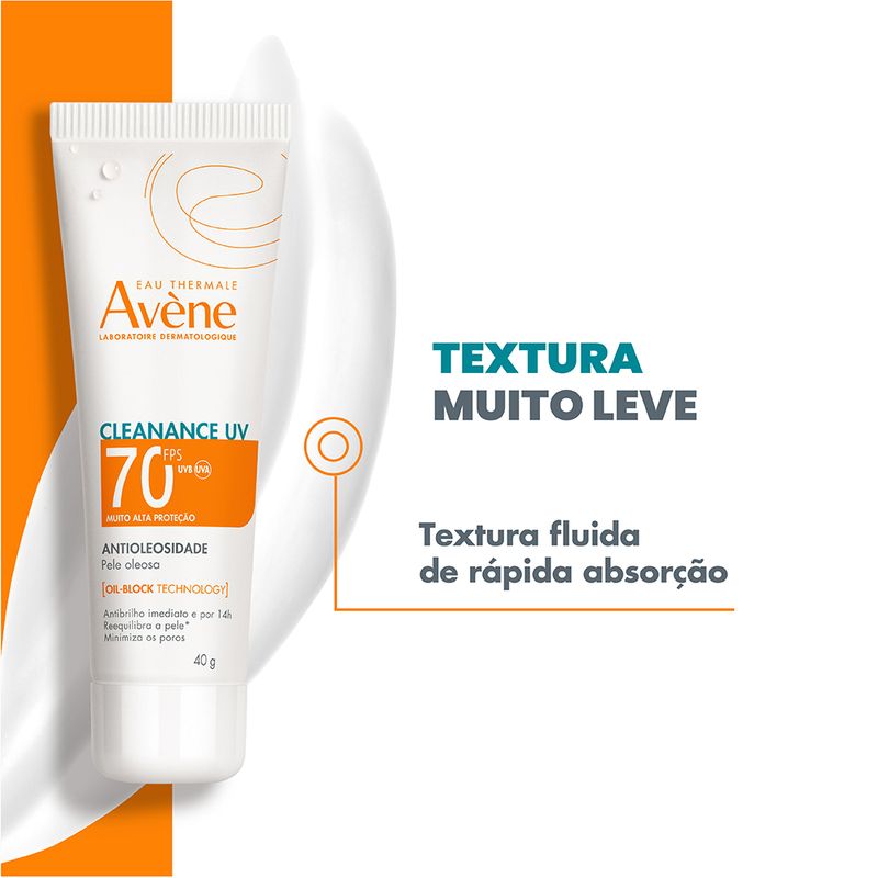 Protetor-Solar-Facial-Antioleosidade-Avene-Cleanance-UV-FPS-70-40-g-Textura