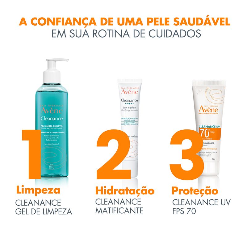 Protetor-Solar-Facial-Antioleosidade-Avene-Cleanance-UV-FPS-70-40-g-Rotina