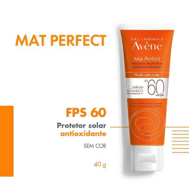 Protetor-Solar-Facial-Avene-Eau-Thermale-Mat-Perfect-FPS-60-40-g-Produto