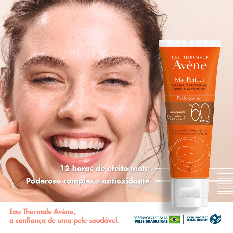 Protetor-Solar-Facial-com-Cor-Avene-Eau-Thermale-Mat-Perfect-FPS-60-40-g-Banner