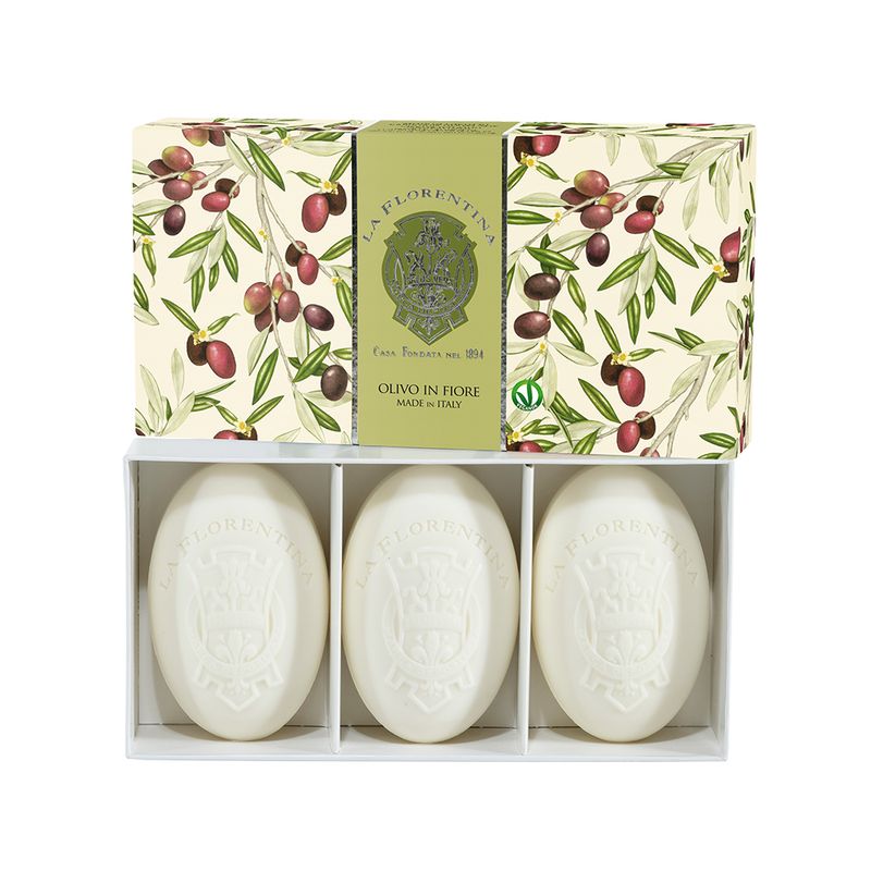 Kit-Sabonete-em-Barra-La-Florentina-Folha-de-Oliveira-3-x-150-g-Vitrine