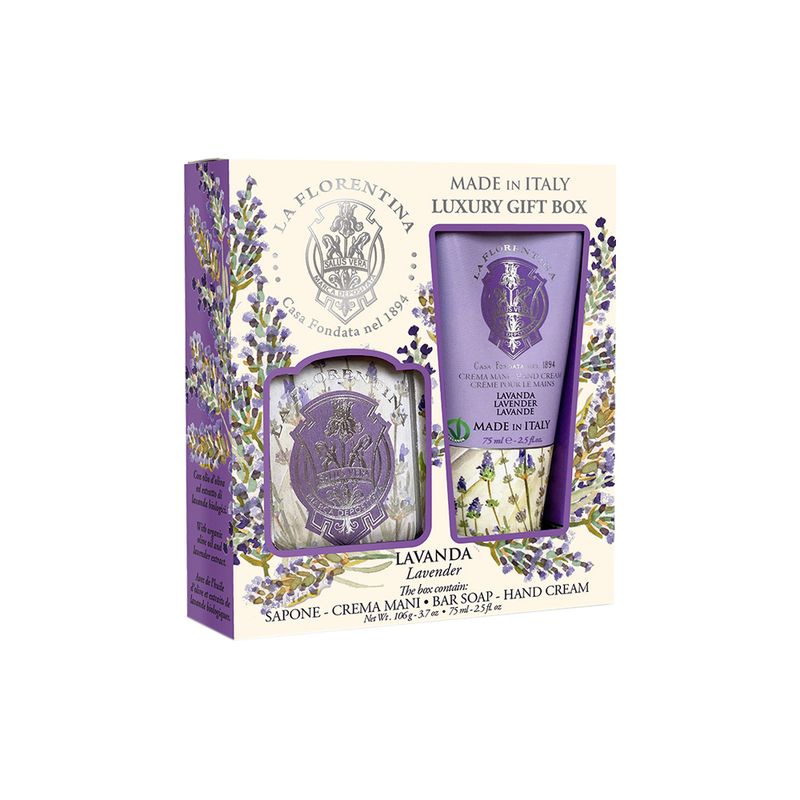 Kit-La-Florentina-Small-Lavanda---Creme-para-as-Maos-75-ml---Sabonete-em-Barra-106-g-Vitrine