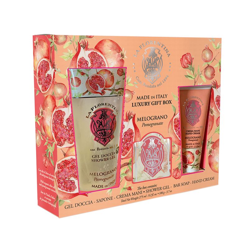 Kit-La-Florentina-Big-Ritual-Roma---Creme-para-as-Maos-75-ml---Sabonete-em-Barra-106-g---Gel-de-Banho-200-ml-Vitrine