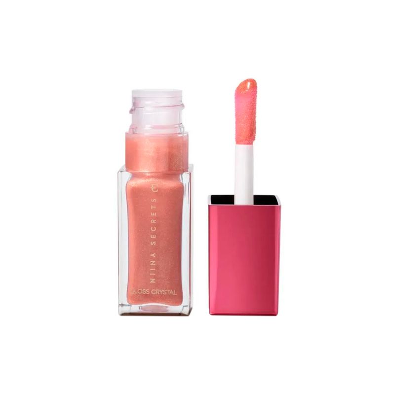 Gloss-Labial-Liquido-Eudora-Niina-Secrets-Gloss-Crystal-Topazio-7-ml-Produto-Aberto