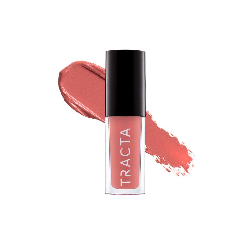 Batom-Liquido-Semi-Matte-Tracta-Soft-Matte-Romantic-4-ml-Produto-e-Textura