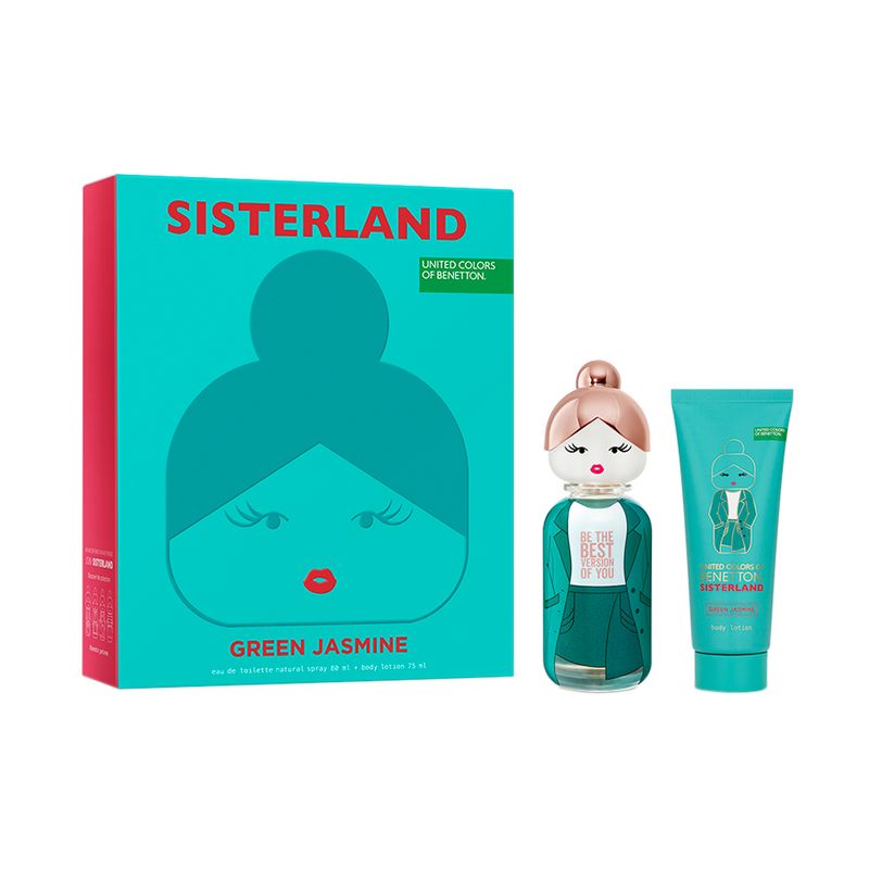 Kit-Perfume-United-Colors-of-Benetton-Sisterland-Green-Jasmine-Feminino-Eau-de-Toilette-80-ml---Locao-Corporal-75-ml-Vitrine