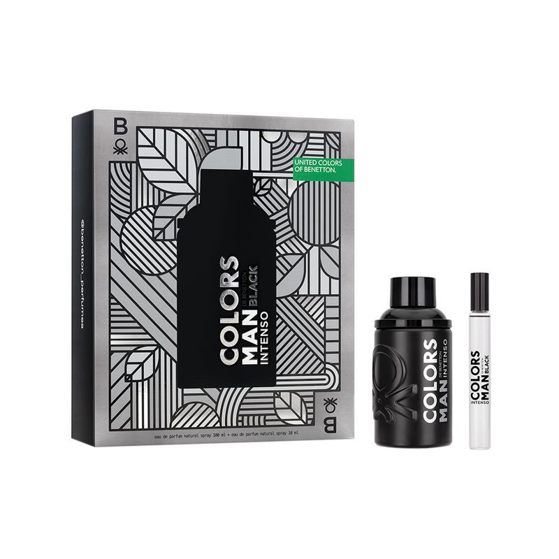 Kit-Perfume-United-Colors-of-Benetton-Man-Black-Intenso-Masculino-Eau-de-Parfum-100-ml---Miniatura-10-ml-Vitrine