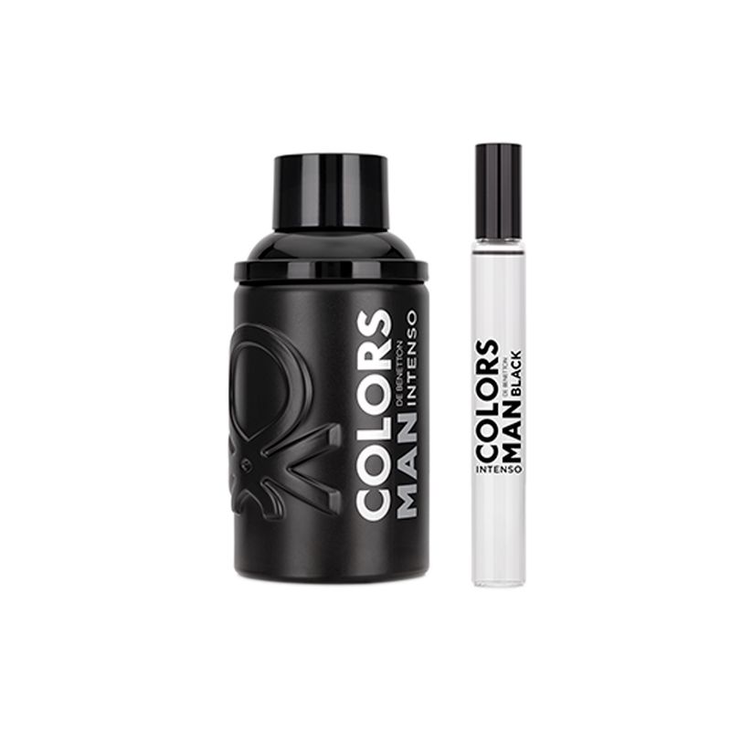 Kit-Perfume-United-Colors-of-Benetton-Man-Black-Intenso-Masculino-Eau-de-Parfum-100-ml---Miniatura-10-ml-Produtos