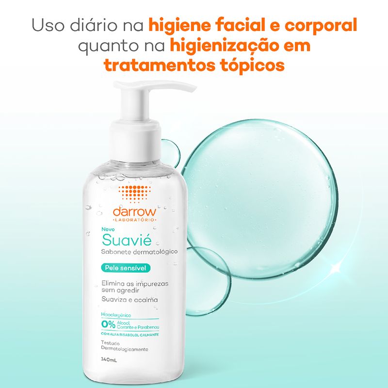 Sabonete-Liquido-Facial-para-Pele-Sensivel-Darrow-Suavie-140-ml-Uso