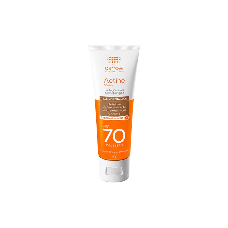 Protetor-Solar-Facial-Darrow-Actine-Colors-FPS70-Pele-Morena-Mais-40-g-Vitrine